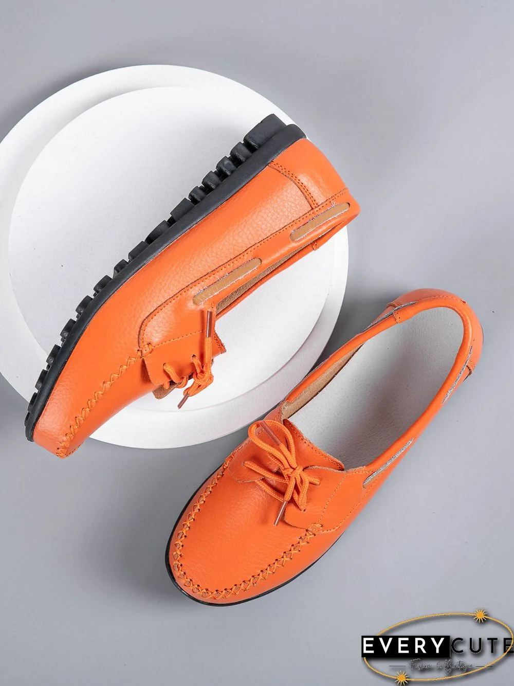 Retro Casual Simple Lace-up Flat Shoes