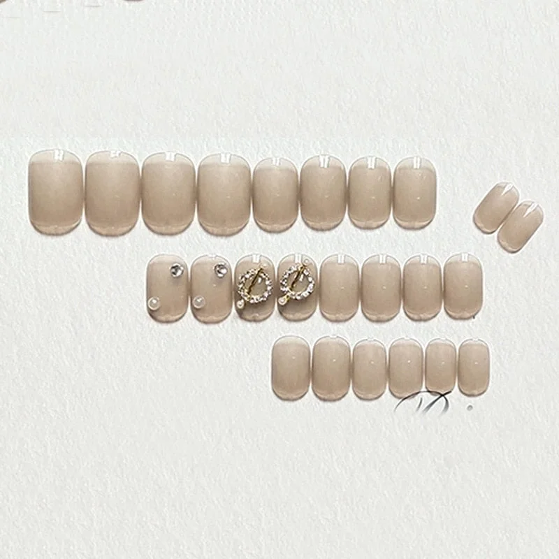 24pcs Butterfly Print Nails Patch Glue Type Long Paragraph Fashion Manicure Patch False Nails Save Time Nail Patch New SANA889-Nail Inspo