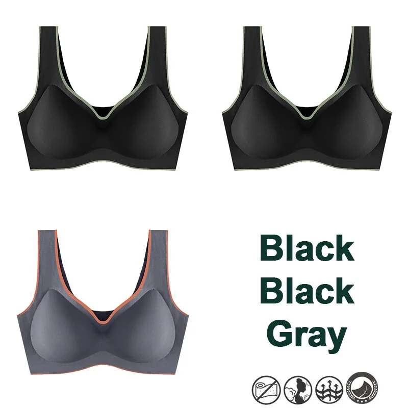 3PCS Latex Bra Women Brassiere Underwear Push Up Bras Seamless Bralette for Female Plus Size Bra Tank Crop Tops Gathers Padded