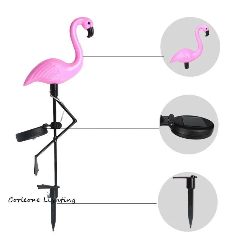 LED Bird Lamp Flamingo Solar Power Ligh