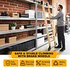 20FT Sliding Library Ladder Hardware Kit Floor Roller with Brake Telescopic Top Hook Sliding Track Kit with Complete Hardware Set (No Ladder) Indoor Moving Track for Home Office Loft