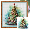 >SALE<Full Embroidery Eco-cotton Thread 11CT Printed Xmas Tree Cross Stitch Kit50x50cm