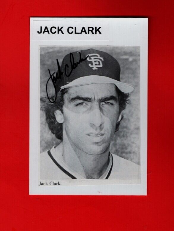 JACK CLARK-SAN FRANCISCO GIANTS VINTAGE AUTOGRAPHED 4X6 BOOK Photo Poster painting-EX.