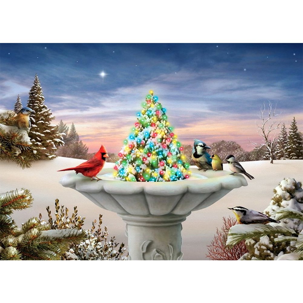 Christmas Tree Snow - Full Round - Diamond Painting(40*30cm)