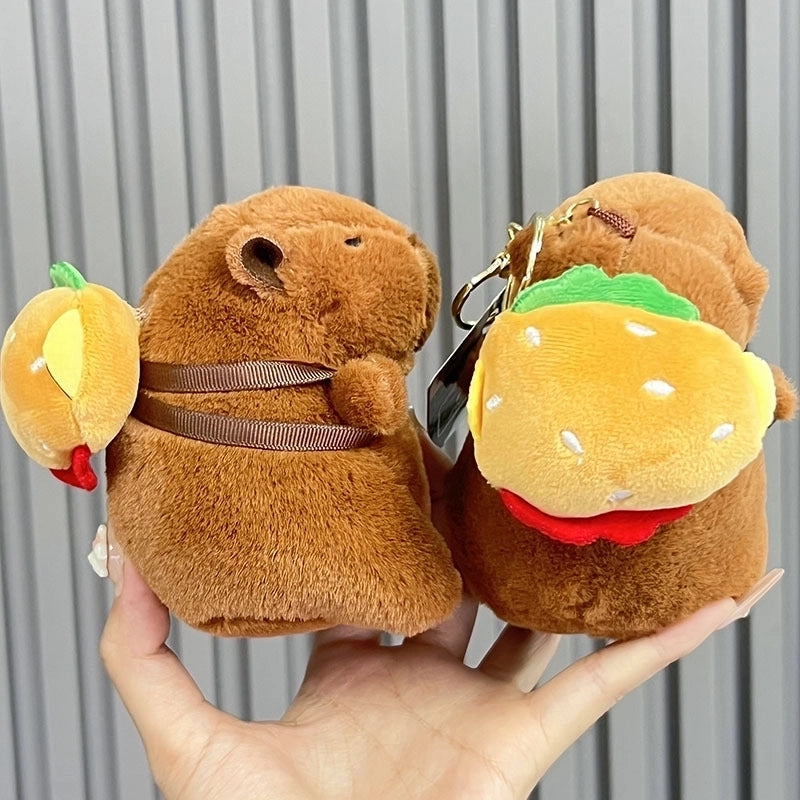 Cute Animal Fruit Capybara Plush Valentine'S Day Unisex Keychain