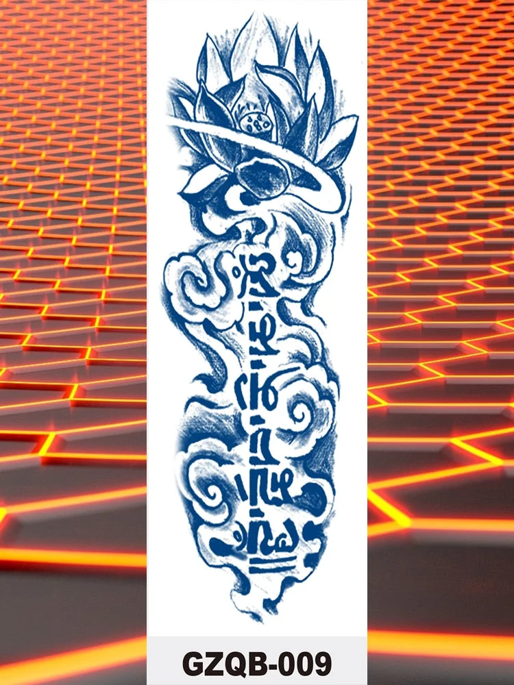 Temporary Flower Full Arm Tattoos Stickers Indian Wolf Dragon Navigator Totem Juice Ink Men Women Girl Leg Fake Tatoo Hot Sale