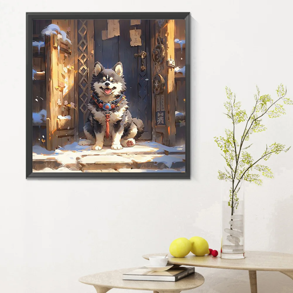 Full Round Diamond Painting 30*30cm - Plateau Guard Dog