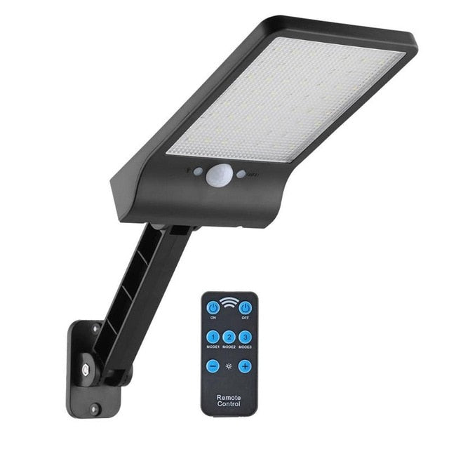 56LED Solar Motion Sensor Wall Light Outdoor Street Lamp with Remote