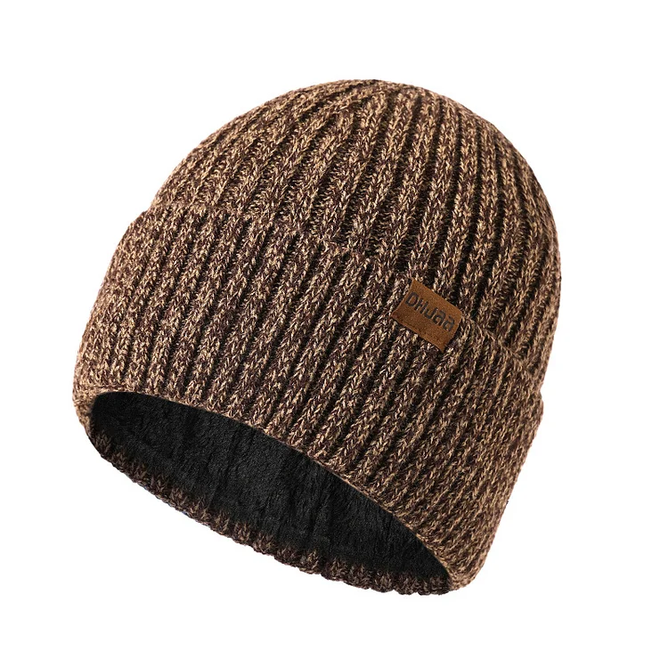 BrosWear Warm Fleece Twist Wool Hat