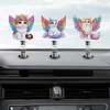 5Pcs Diamond Painting 2D Flat Angel Cat Shake Car Ornaments for Center Console