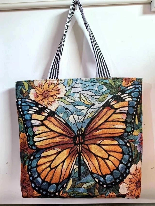 Women’s Vintage Style Flower Canvas Shopping Bags