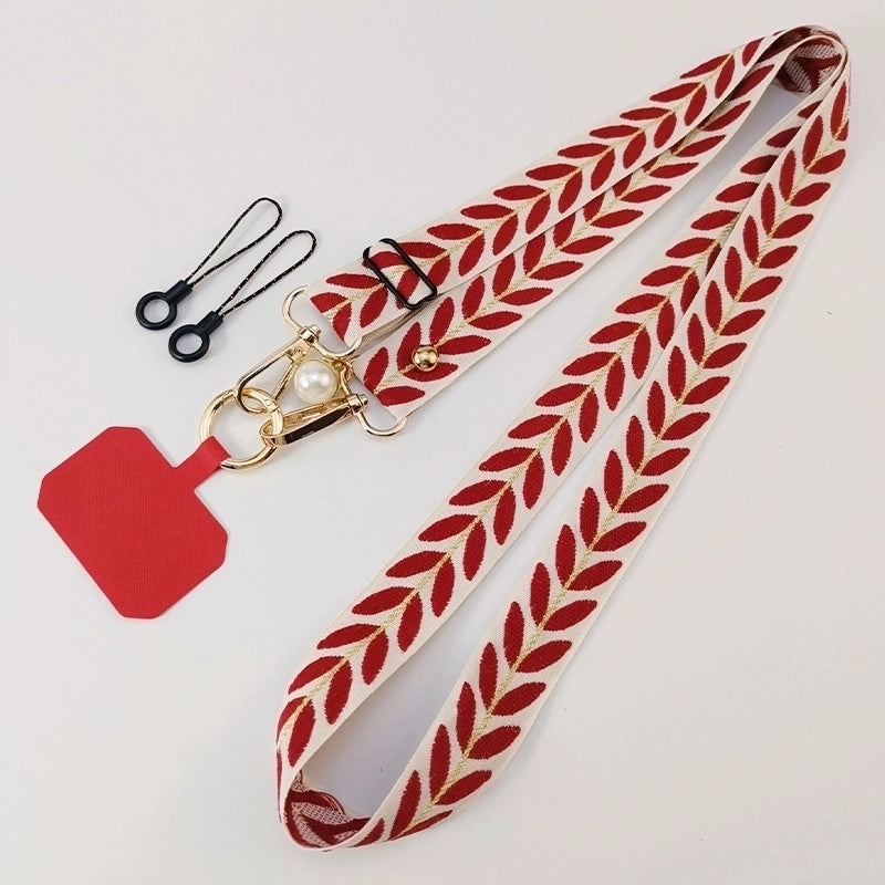 Minimalist Classic Style Geometric Cloth Mobile Phone Lanyard
