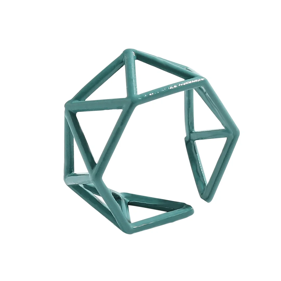 Dvacaman 2021 New INS Trendy Colorful Dripping oil Geometric Rings Candy Color Hand Painted Irregular Open Rings Female Jewelry