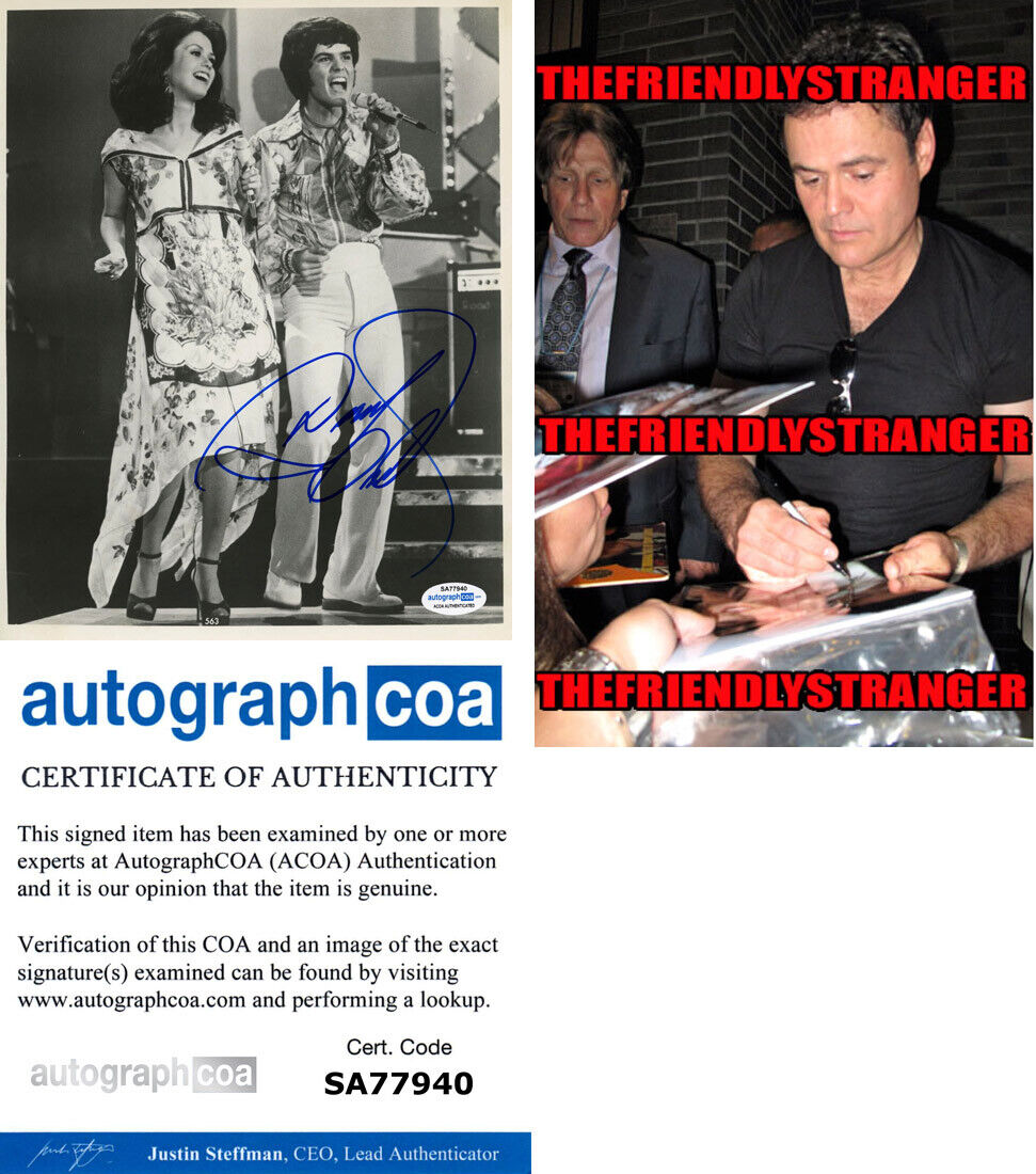 Rare DONNY OSMOND signed Autographed DONNY & MARIE 8X10 Photo Poster painting a PROOF - ACOA COA