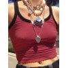 Contrast Trim Rib-Knit Crop Cami Top
