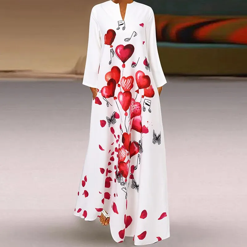 Spring Women's Sundress Bohemian Floral Long Dress ZANZEA 2022 Casual Long Sleeve Party Holiday Vestidos Kaftan Robe Dresses