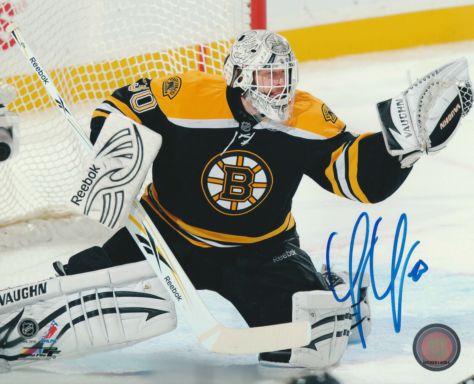 TIM THOMAS SIGNED BOSTON BRUINS GOALIE 8x10 Photo Poster painting #2 Autograph