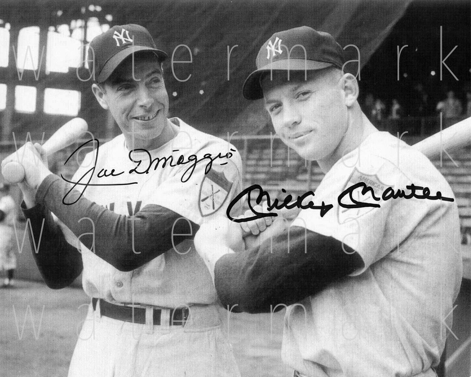 Mickey Mantle Joe DiMaggio yankees signed 8X10 Photo Poster painting picture poster autograph RP