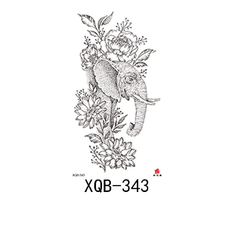 Small Full Arm Waterproof Tattoo Sticker Half Arm Arm Painted Flower Animal Arm Lasting European and American Tattoo Sticker