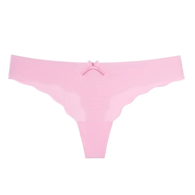 Women's Sexy Thongs G-string Underwear Seamless Invisible Panties For Ladies Fashion Ruffle Female T-back Underpants 1/2pcs