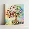 DIY Pearl Painting Four Seasons Tree for Home Decor with Frame(25x25cm)