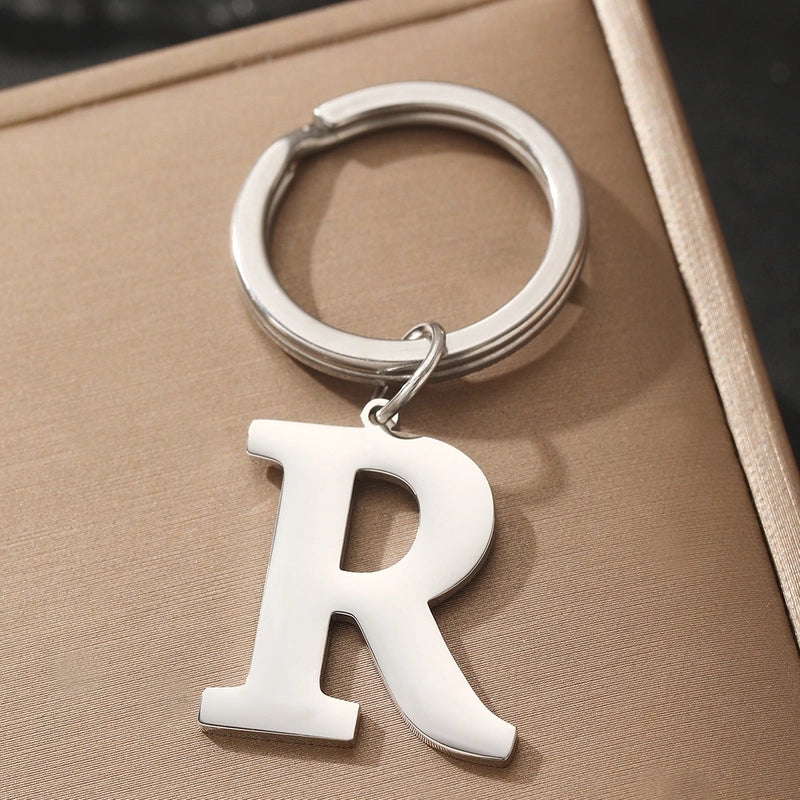 Basic Minimalist Letter 304 Stainless Steel Polishing Unisex Bag Pendant Keychain