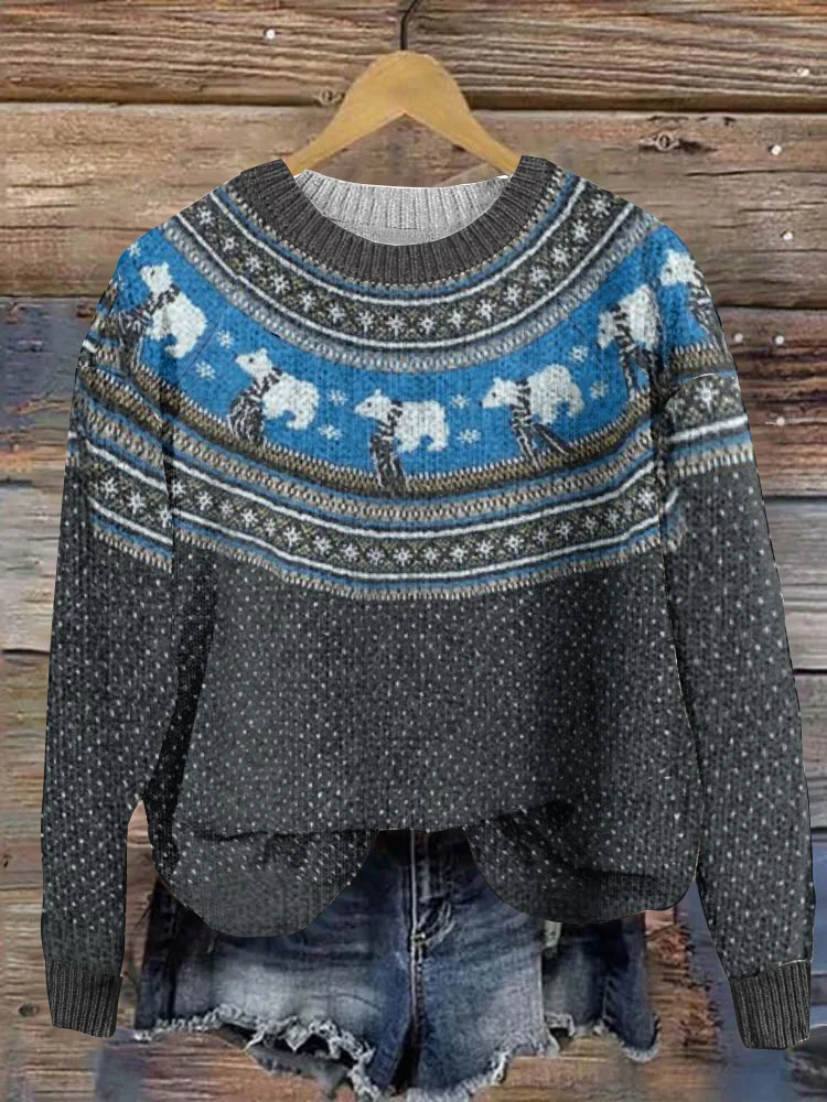 Vintage Tribal Animal Print Women'S Sweater