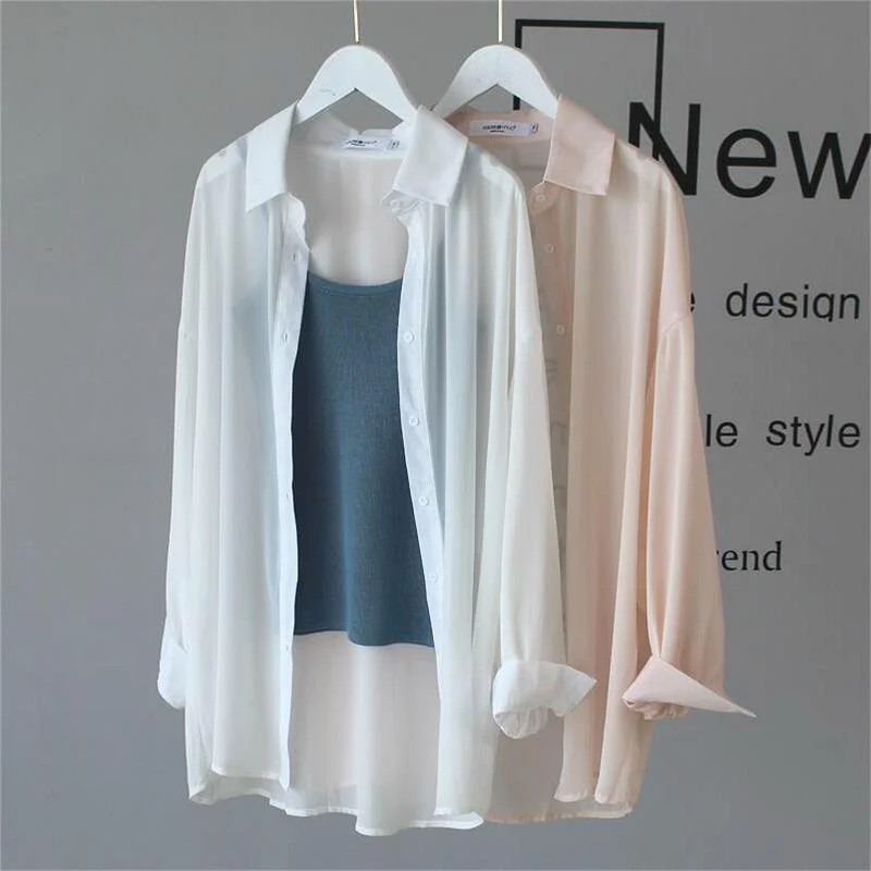 Uveng Uveng Chiffon Sun T-Shirt Women's Spring And Summer Breathable Long-Sleeved Shirt Shades Pure Color Thin Shirt Coat
