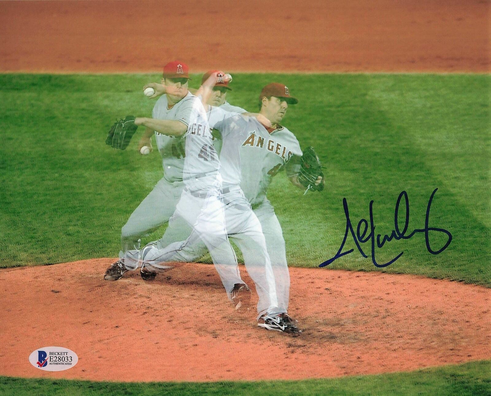 John Lackey signed 8x10 Photo Poster painting BAS Beckett Anaheim Angels Autographed