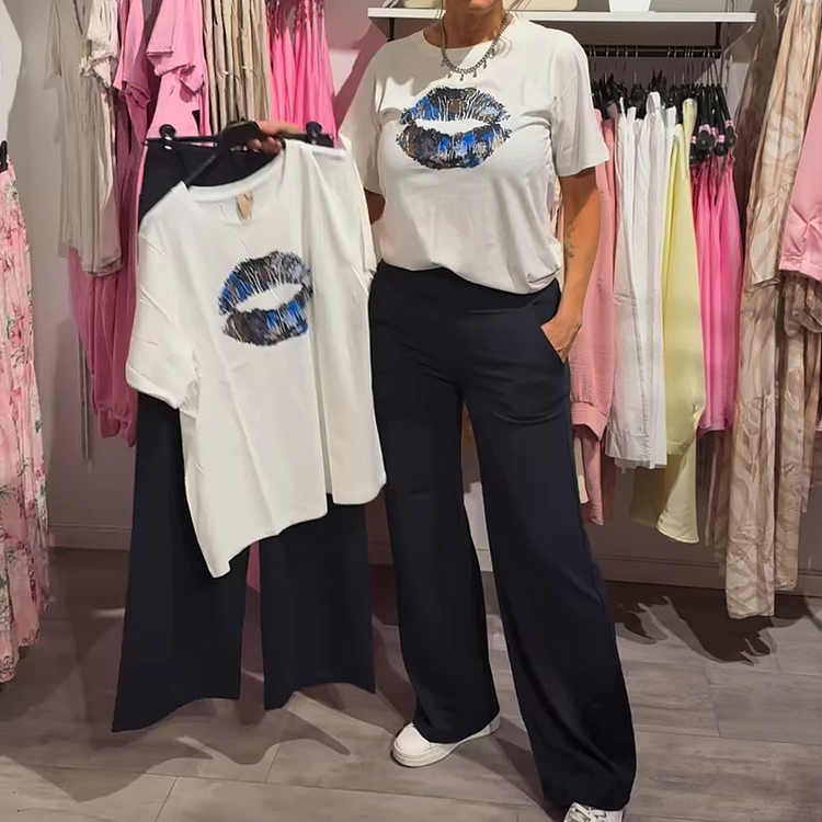 💥Women's Printed Top & Pants 2-Piece Set