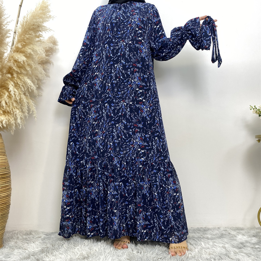 Mature Women Casual Summer Printed Fit And Flare Fashion Chiffon Dress