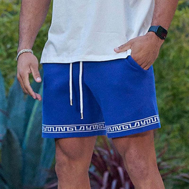 Men's Summer Casual Printed Elastic Waist Loose Sports Shorts 19455069M