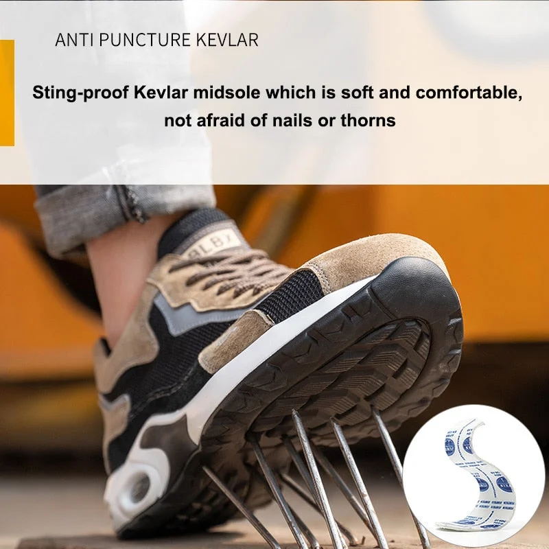 Men Shoes Working Security Sneaker With Metal Toe Casual Breathable Lightweight Boots Cushioning PU Outsole Sport Shoes New 2021