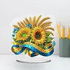 (US Local)Flower Double Sided Effect Table Top Diamond Painting Desktop Ornaments Kit (Sunflower B)