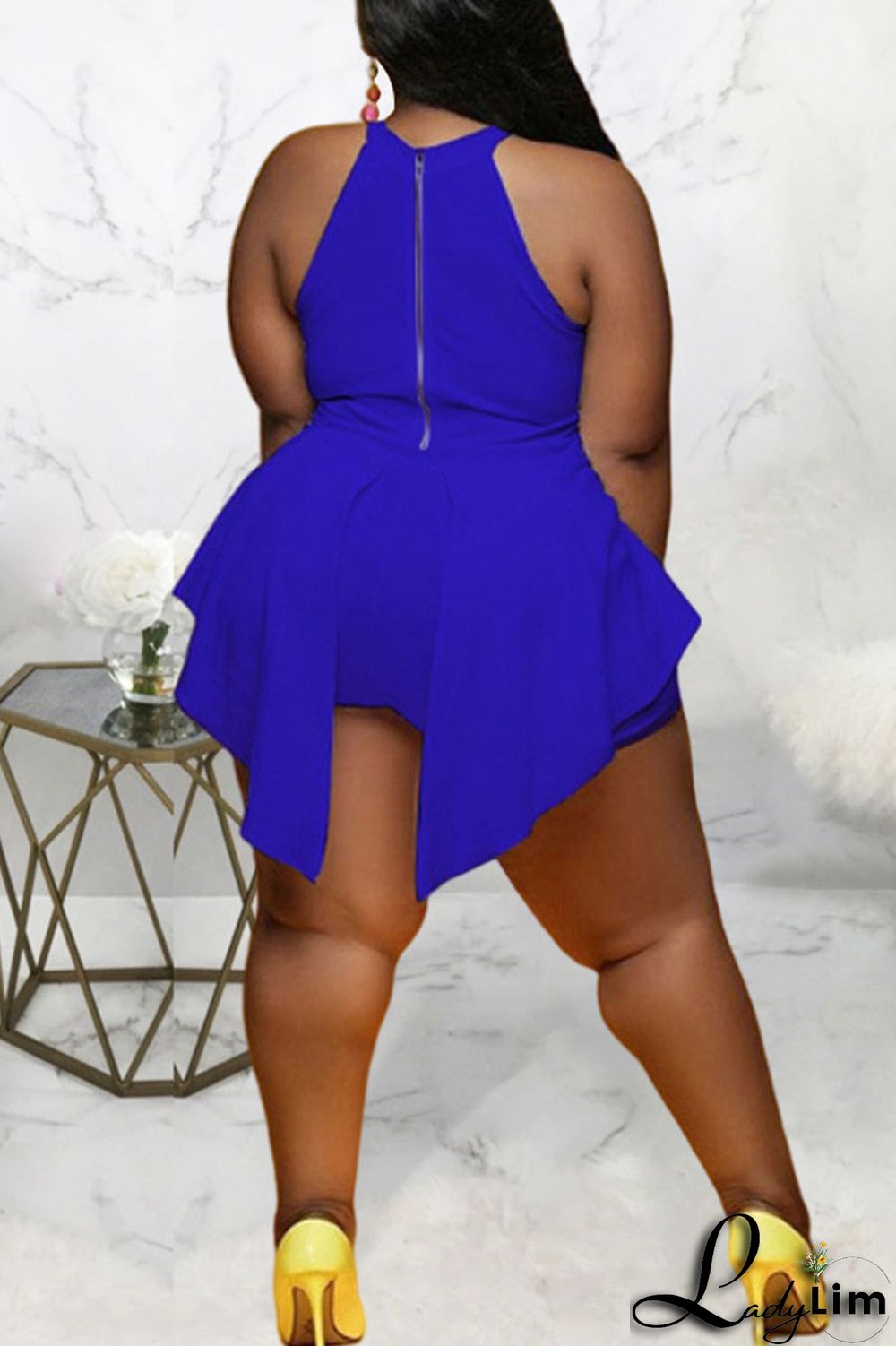 White Sexy Print Patchwork O Neck Plus Size Jumpsuits