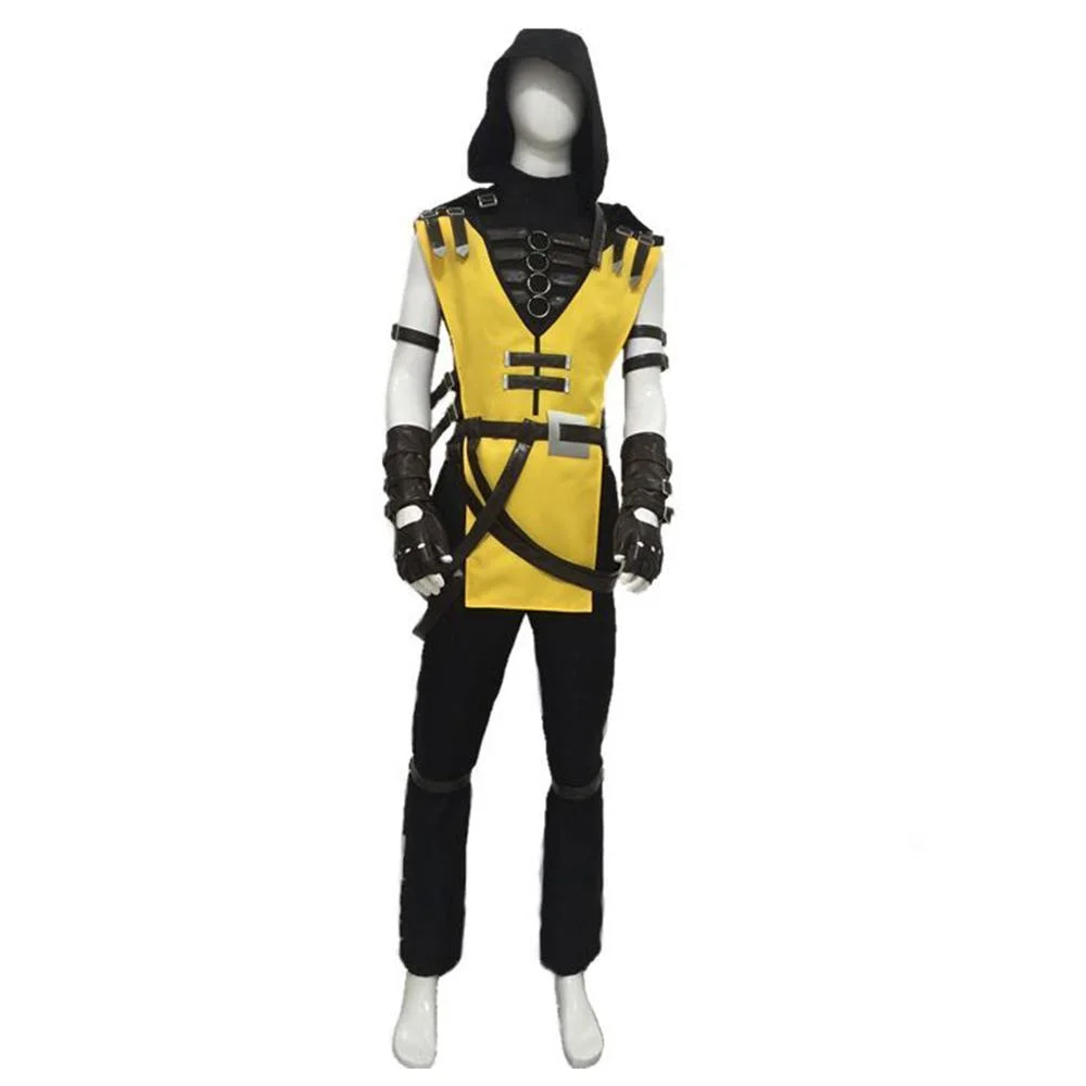 Game Mortal Kombat 11 mk11 Scorpion Hanzo Hasashi Cosplay Costume Male