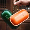 Handmade Leather Glasses Case Hard Shell Retro Men And Women Sunglasses Myopia Glasses Hook Protection Box