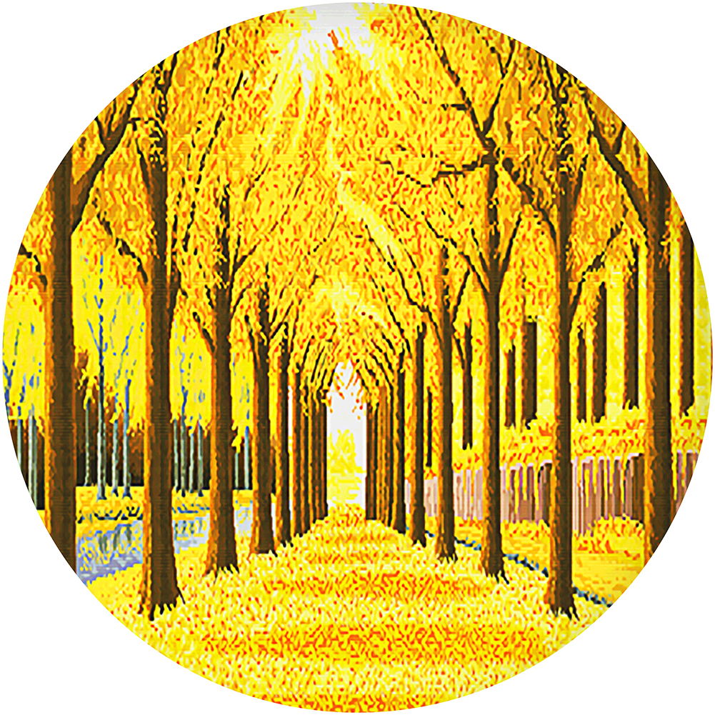 

40*40CM - Round Drill Diamond Painting - Maple Forest, 501 Original
