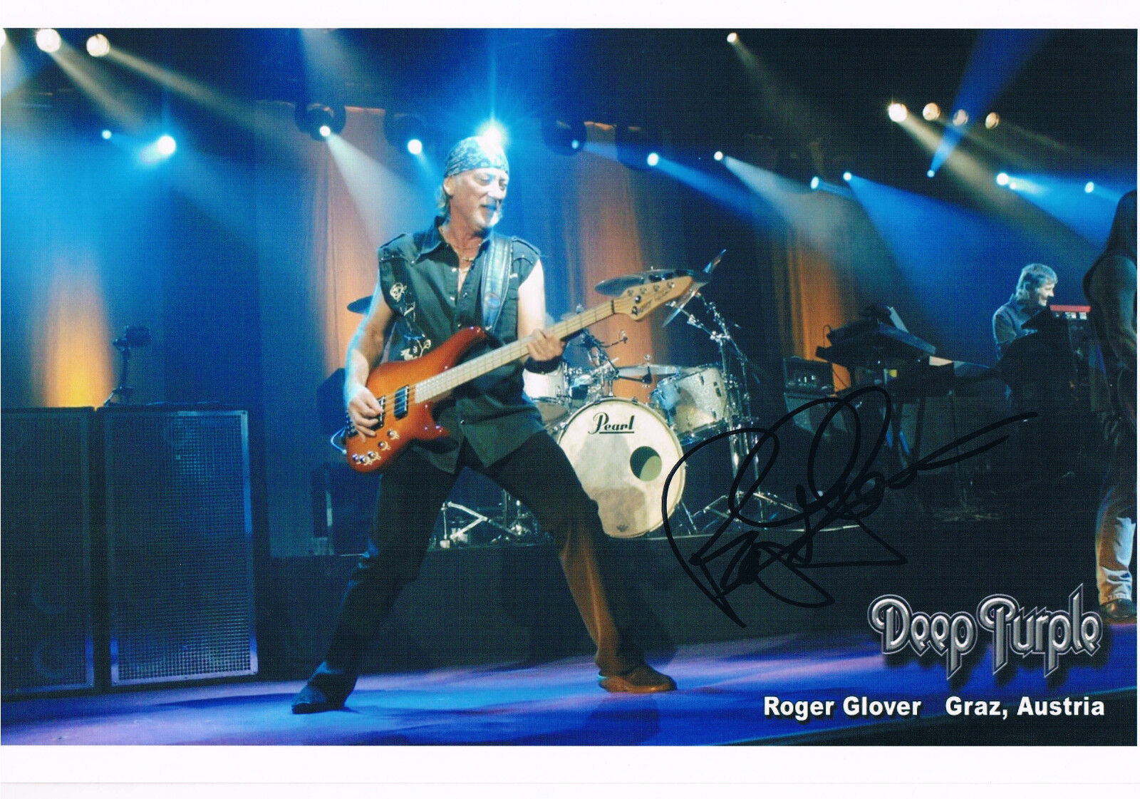 Deep Purple Roger Glover genuine autograph 8x12 Photo Poster painting signed In Person