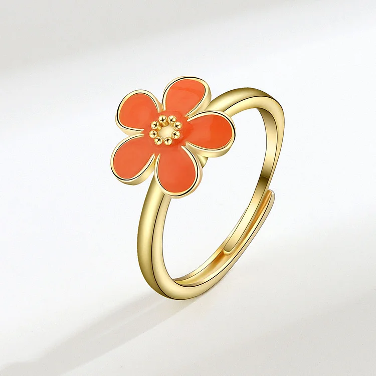 Daisy Brass Swivel Ring | Daisy Spinner Fidget Ring