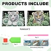 2 Pack Tiger DIY Diamond Art Spiral Notebook Kit 80 Pages No Lines