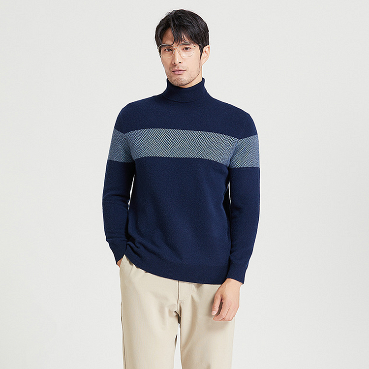 Men's Turtleneck Cashmere Sweater-Chouchouhome