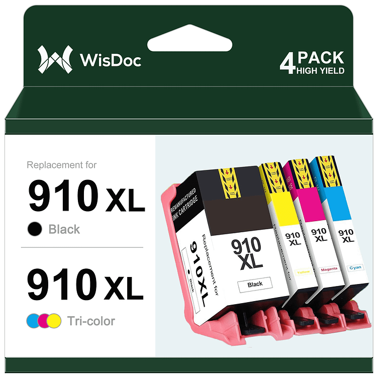910XL Ink Cartridges for HP 910XL Ink Cartridges for HP OfficeJet Pro 8025e 8015e 8022e 8028e 8035e 8025 8035 8020 8022 Printer (Black, Cyan, Magenta, Yellow)