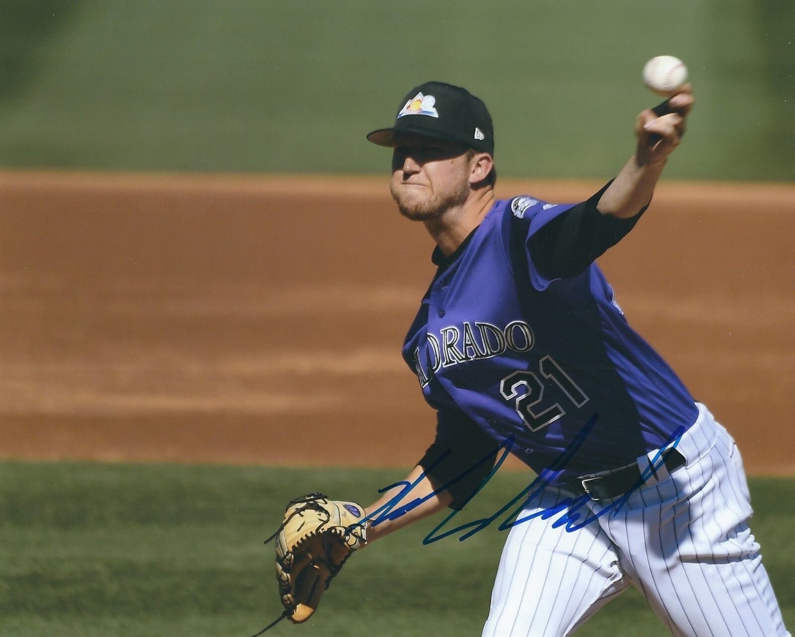 Signed 8x10 KYLE LAND Colorado Rockies Autographed Photo Poster painting - COA