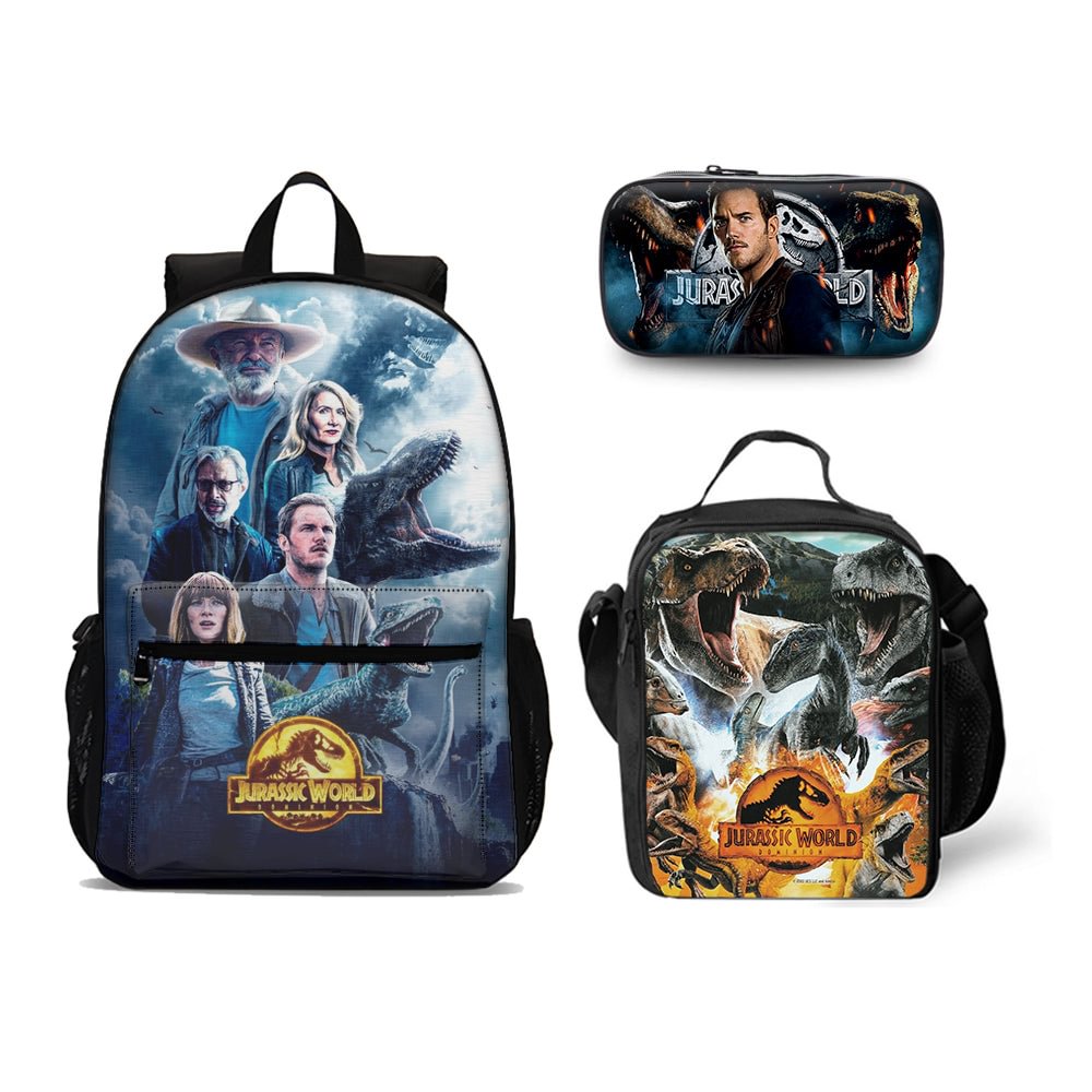 Jurassic World Dominion Backpack Set School Bookbag Pencil Case Lunch Bag for Kids