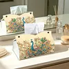 (25cm)Peacock PU DIY Diamond Painting Tissue Box for Beginners Adults Home