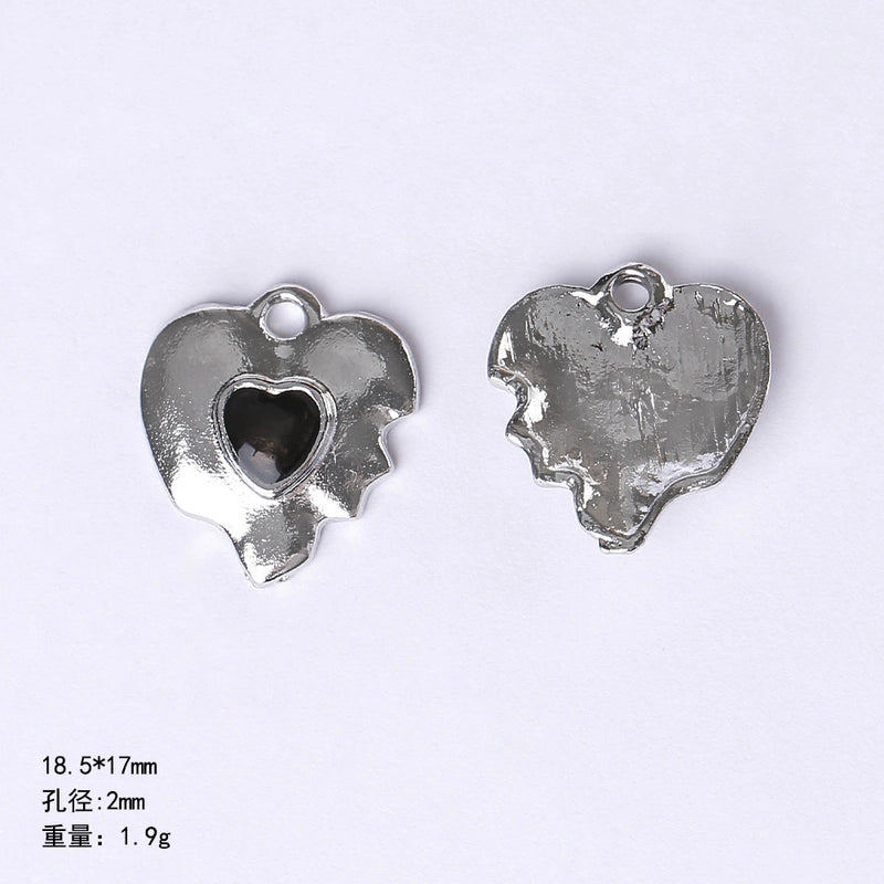 20 PCS/Package 22 * 9mm Alloy Cherry Heart Shape Rose Pendant Jewelry Accessories