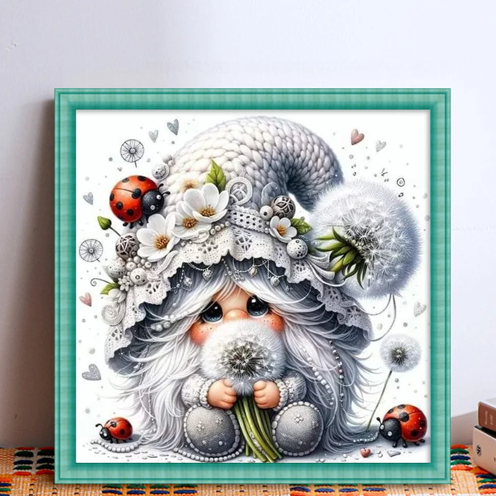 11CT Full Stamped Cross Stitch - Dryad Gnome & Dandelion(Canvas|50*50CM)