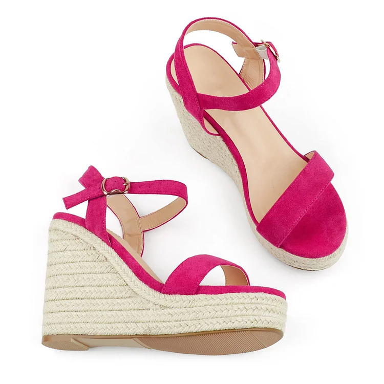 115mm/4.5" Women's Fashion Platform Wedge Sandals Heeled Buckle Shoes For Summer VOCOSI VOCOSI