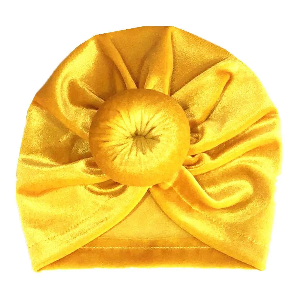 2019 Brand New Toddler Kids Baby Girls Velvet Hats Big Bow Solid Hairband Headband Stretch Turban Knot Head Wrap 17*16.5cm